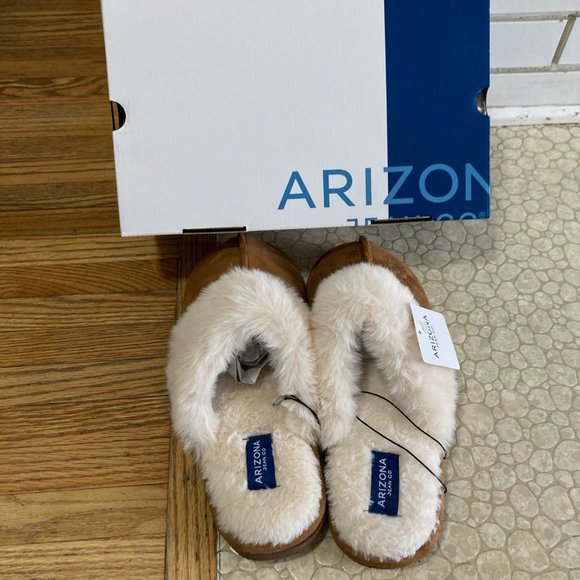 Arizona Womens Slip-On Slippers XL 11/12 Cognac - Picture 6 of 7